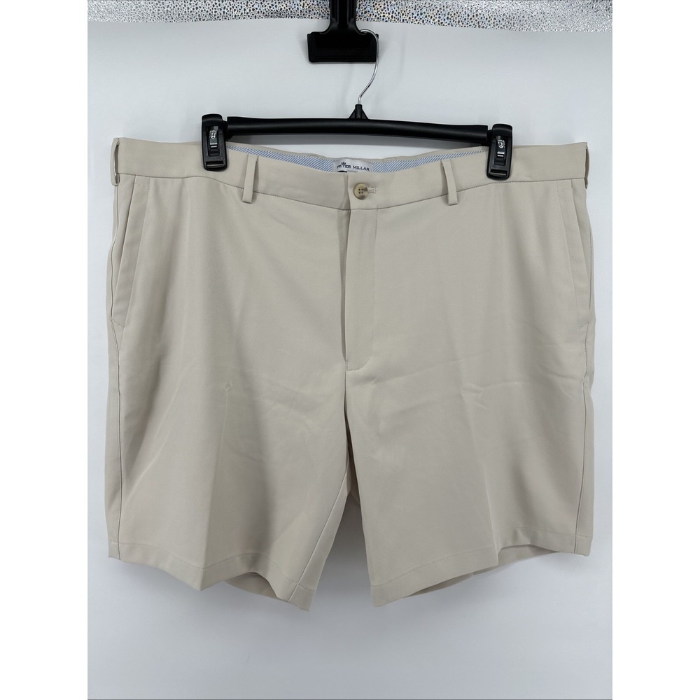 Peter Millar Mens Khaki Beige Golf Shorts Size 42